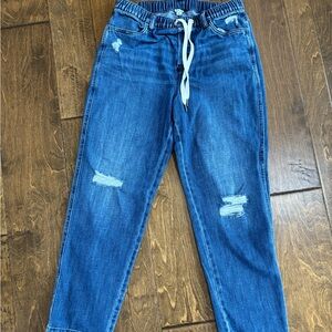 Aerie Blue Boyfriend Jeans with Distressed Details